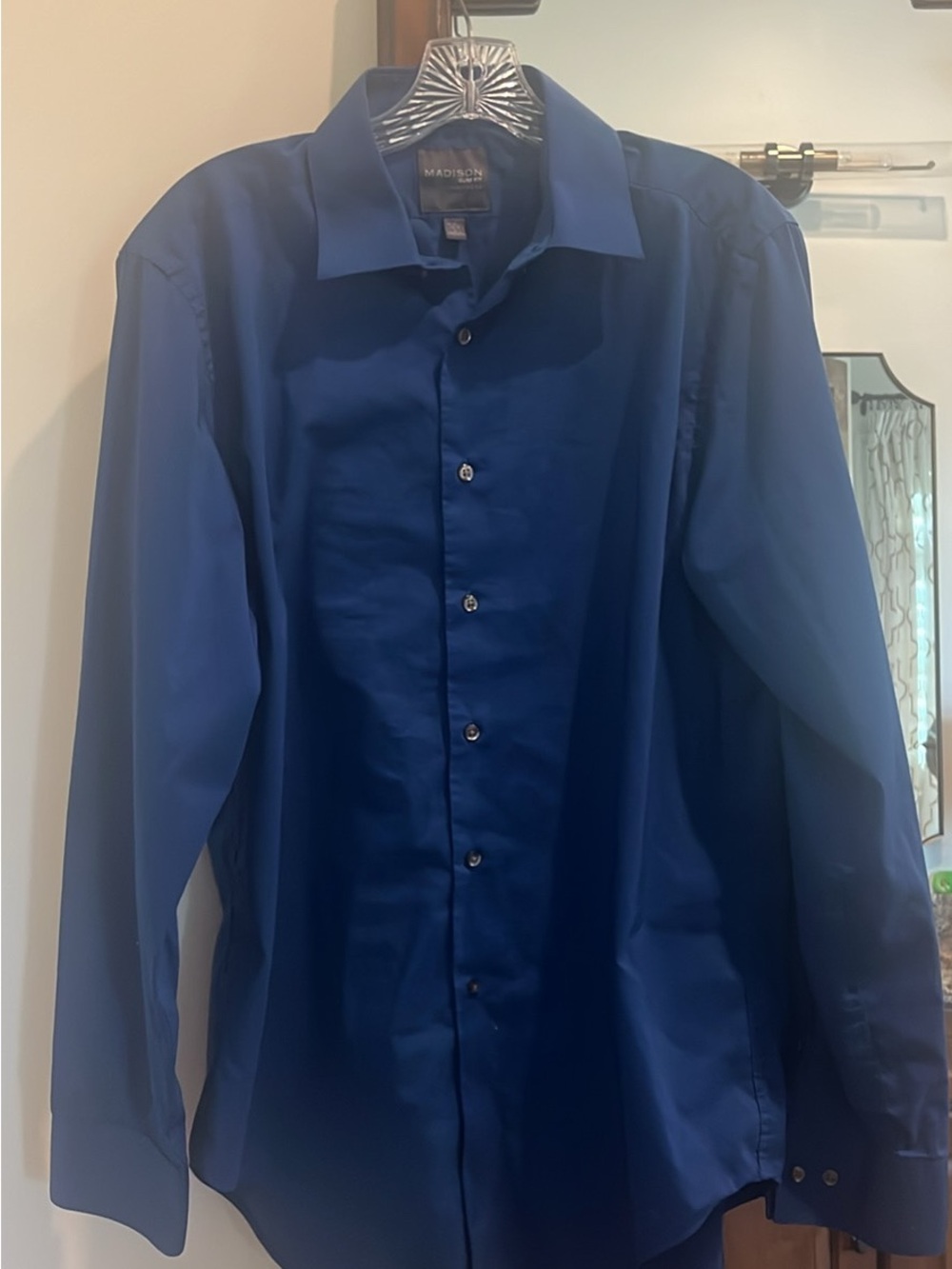 Madison Men’s Casual Button-Down Shirt - Navy Blue